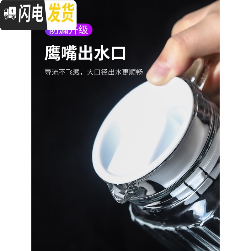 三维工匠玻璃扎壶 耐热可高温 红酒果汁饮料大扎壶冷水壶 酒吧调酒ktv专用 八角直身(大)-1100凉水壶高清大图