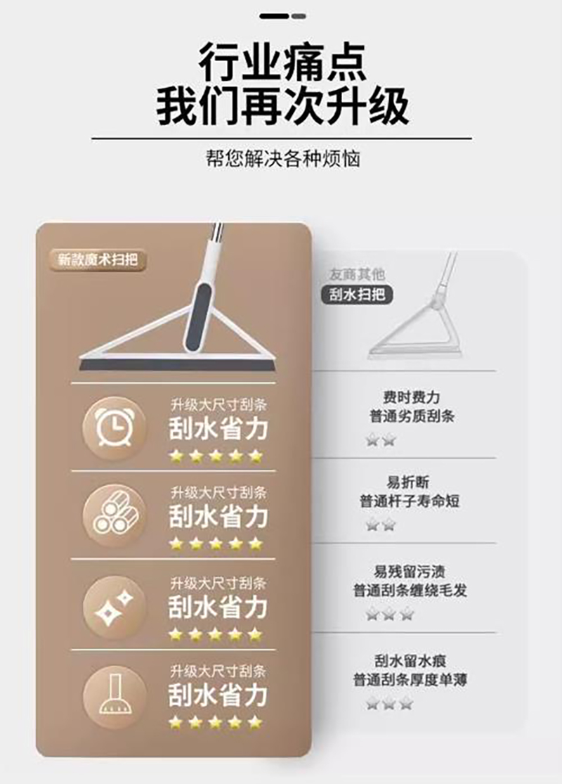 森倍合 魔术扫把软硅胶地面刮水器 33cm/把高清大图