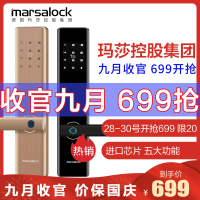德国玛莎洛克指纹锁密码锁电子锁智能门锁锌包铜三锁舌通用型（Marsalock）MS-AIR星空黑 摩卡棕双色可选