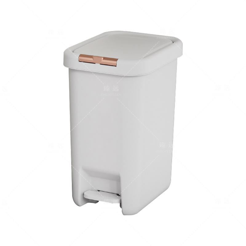 臻远 ZY5090112 手按脚踩两用垃圾桶 送1卷垃圾袋 15L 白色