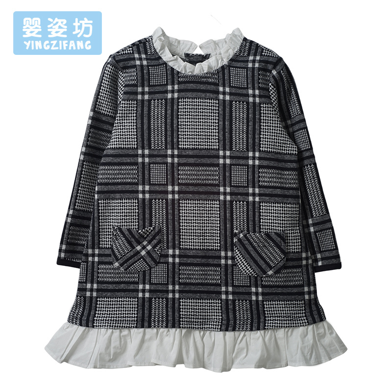 婴姿坊女孩衣服 连衣裙 女童长袖公主裙 裙子女