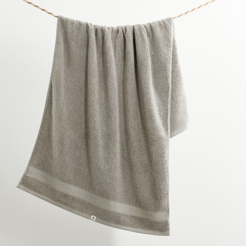 洁玉 A类禁荧光纯棉抑菌加厚超柔浴巾 450g 70*140cm (蓝色,灰色,粉色)颜色随机高清大图