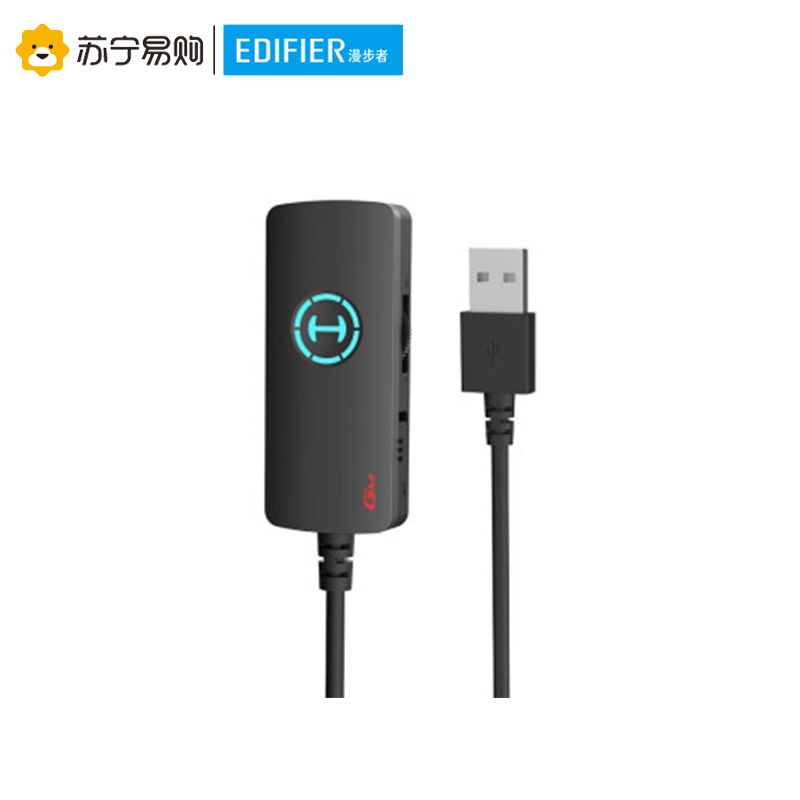 Edifier/漫步者 HECATE GM360声卡版 入耳式手机电脑游戏耳麦USB7.1外置声卡双动圈电竞专用 黑红色