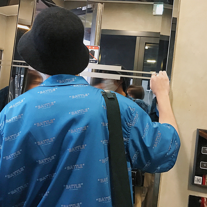 5分袖衬衫男五分短袖宽松时尚半袖印花五分中袖港风寸衫男士衬衣