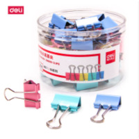 得力燕尾夹 长尾夹文件夹子彩色金属票据 大号