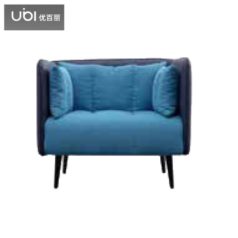 优百丽 F-1828 办公室沙发 办公家具 会客接待 现代简约家具 颜色尺寸可定制 单人位（麻绒布+西皮）