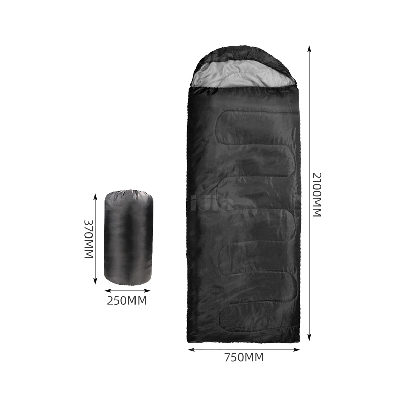 翌嘉YJ3112011 信封睡袋户外露营睡袋中空棉 1.3kg黑色高清大图