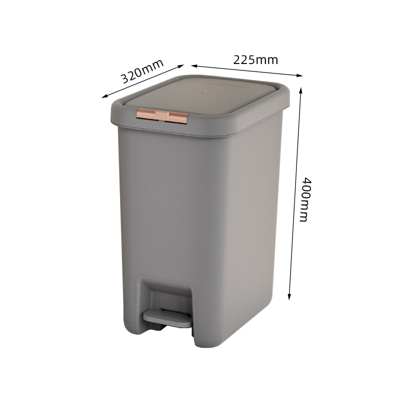 臻远 ZY5090119手按脚踩两用垃圾桶 送1卷垃圾袋 20L 灰黑色高清大图