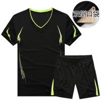 夏季运动套装男士速干健身短裤休闲两件薄款运动衣服装短袖跑步服