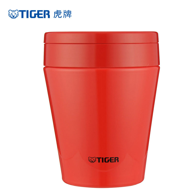 TIGER虎牌304不锈钢汤杯多功能便携保温杯保冷杯 焖烧杯 便携杯子 番茄红 MCC-B38C-RS 380ml