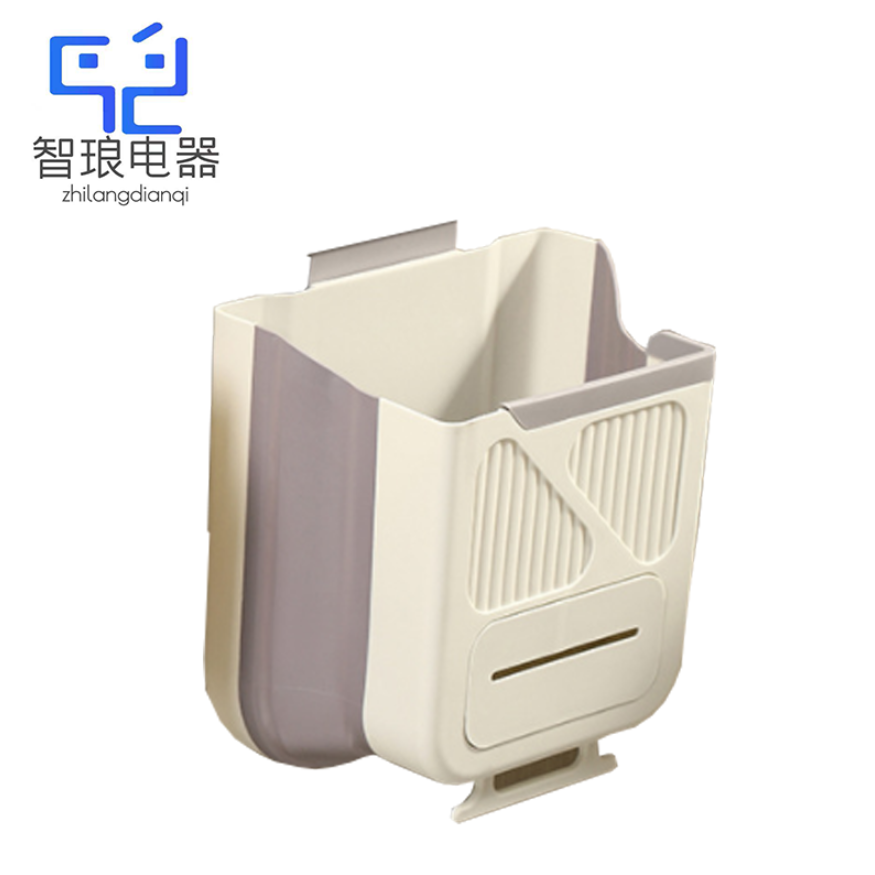万允 家用可折叠壁挂式垃圾桶 灰白 10L/个高清大图