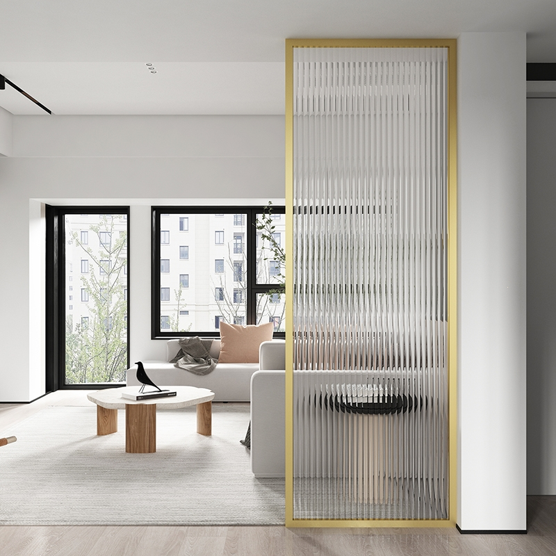 古达定制屏风隔断墙客厅卫生间玄关办公室长虹玻璃铁艺不锈钢现代轻奢