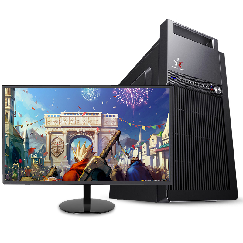 世纪之星 英特尔酷睿i3/4GB高频内存/128GB高速固态 SSD 台式电脑 台式机 电脑主机 组装电脑 DIY组装机 家用办公台式机组装机电脑商务娱乐学生网课电脑+19英寸全套