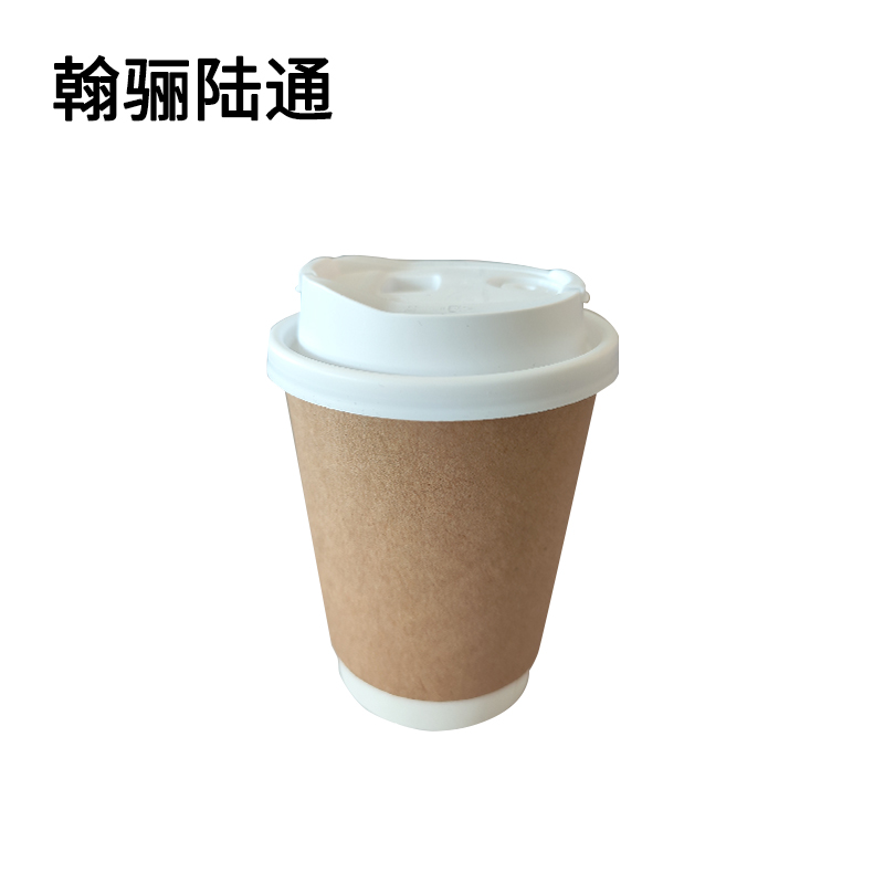 翰骊陆通 一次性咖啡杯奶茶杯纸杯(含杯盖)280ml 个高清大图