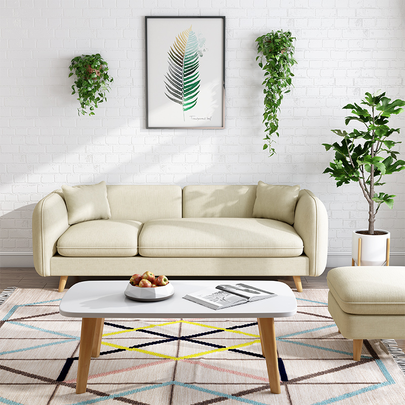 北欧小户型布艺沙发组合简约现代客厅公寓出租房用网红三人位沙发