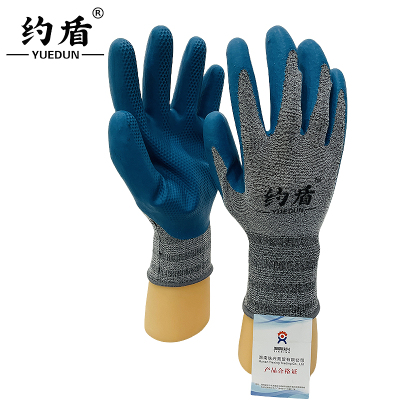 约盾 乳胶皱纹透气王浸胶手套B26/双