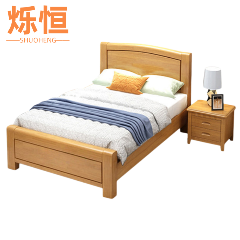 木质床0.9*1.9m+1床头柜套高清大图