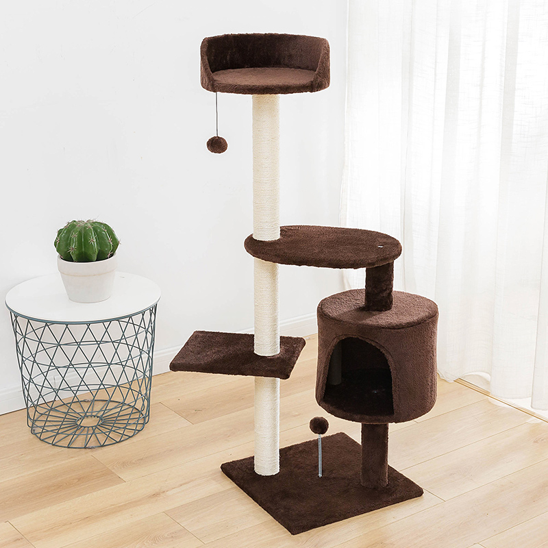 猫爬架大型猫咪猫窝树一体剑麻猫玩具猫跳台别墅带窝抓柱爬猫架子高清大图