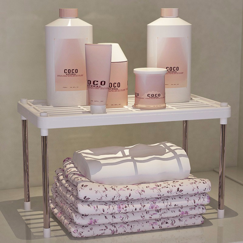 家用简约台面落地储物收纳架层架厨房办公室浴室客厅高清大图