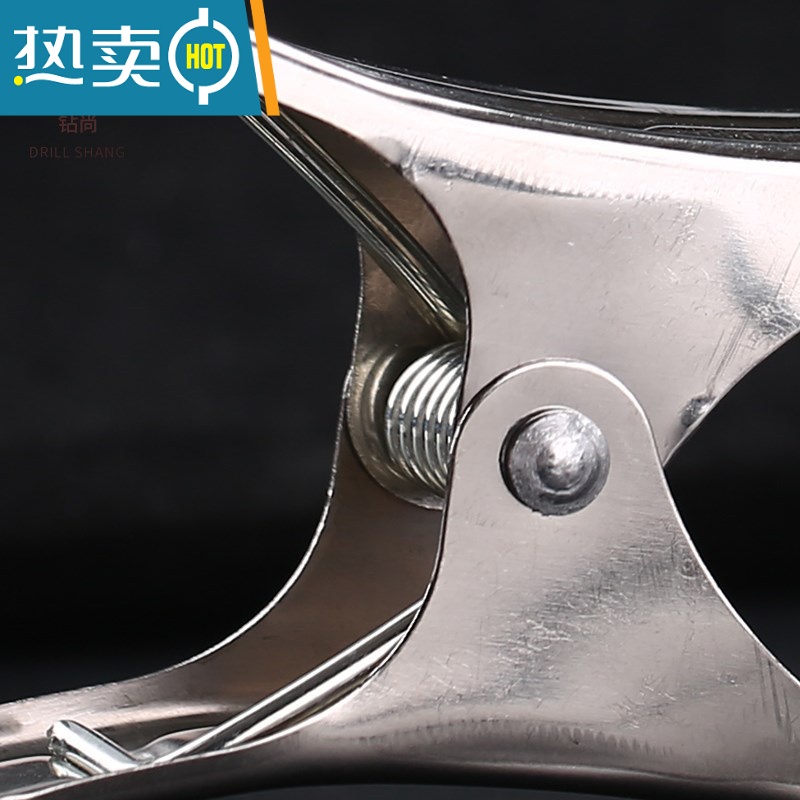 敬平婴儿晒被夹商用凉衣不锈钢晾衣夹子袜夹背夹被子家用长尾夹固 20个装扁口袜子夹高清大图