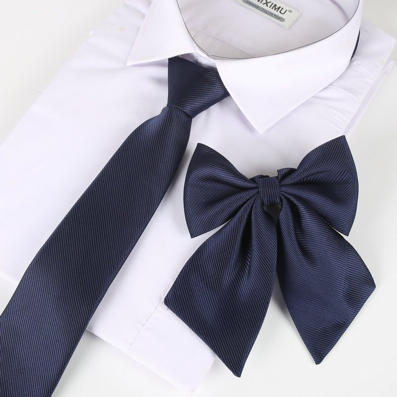 盛世尼曼jk制服水手服dk学院风校服毕业照领结领花工装领带免打结黑色