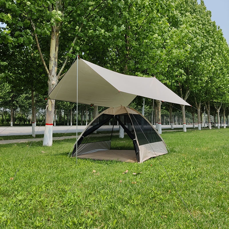 魅扣加厚黑胶天幕户外露营野餐庭院沙滩遮阳棚牛津布帐篷便携