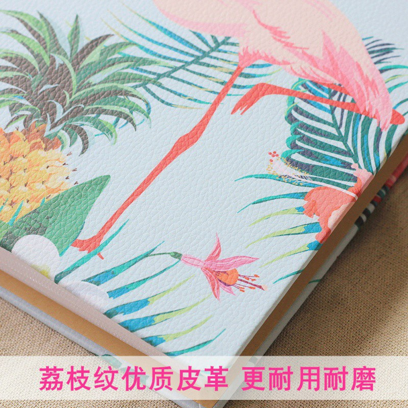 5寸相册700张皮面影集简约个性纪念册韩版家庭宝宝过塑照片插页式 三维工匠 皮质5寸700张相册[火烈鸟]
