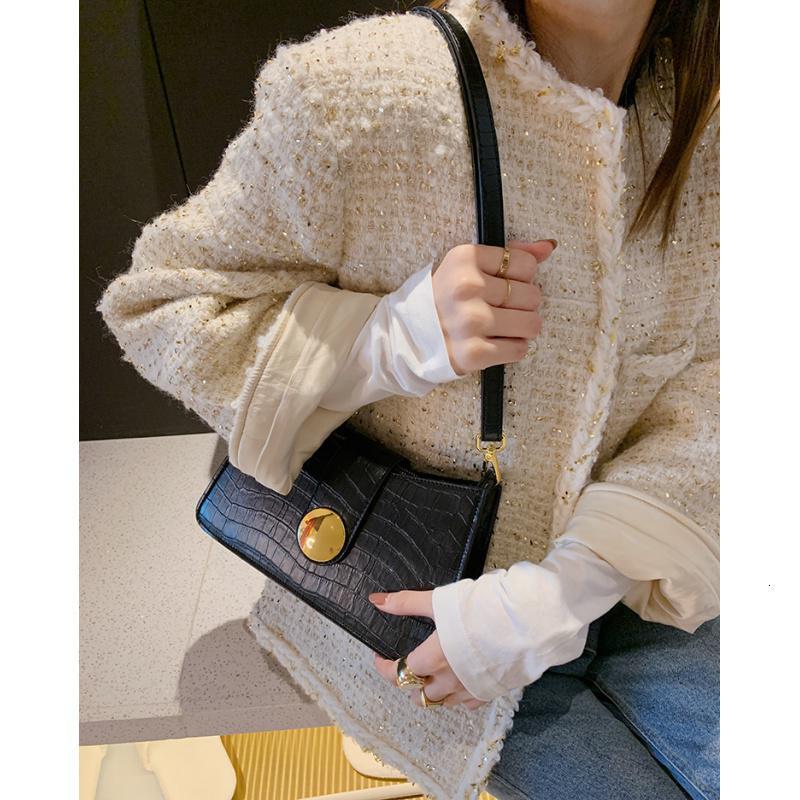 ITSK女包鳄鱼纹中古包包女包2020新款斜挎小包单肩手提时尚百搭腋下包