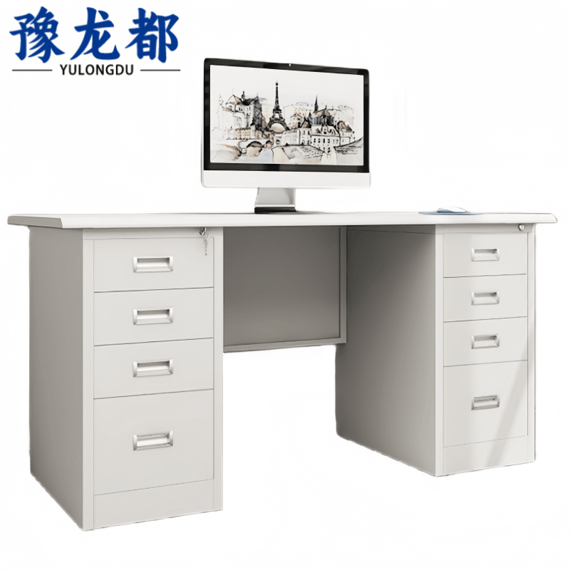 豫龙都钢制办公桌1.4m张