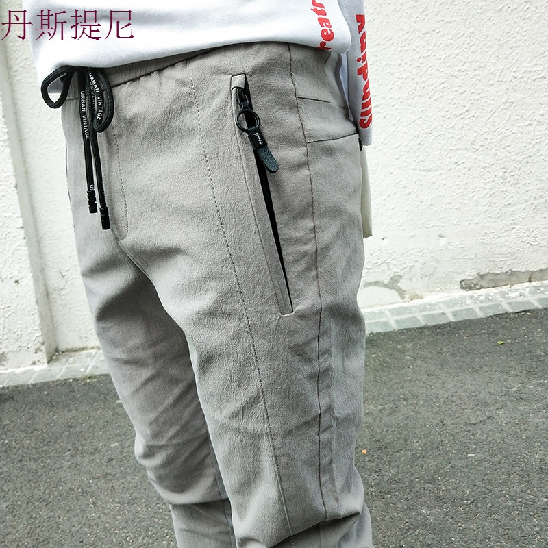 小脚男士韩版潮流九分裤百搭2018新款修身男生休闲裤秋季哈伦裤子
