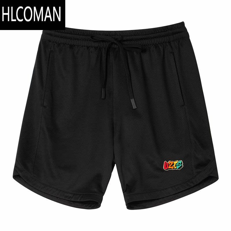 HLCOMAN 美式篮球四分不过膝复古短裤男网眼训练运动球裤[涂鸦图片