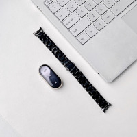 适用小米手环9/8表带新款小米10表带三珠陶瓷金属腕带band9运动智能3139B 三株黑 8