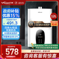 万和(Vanward)二级能效 12升燃气热水器天然气 智能免调恒温 双重防冻专利防电墙JSQ24-365T12
