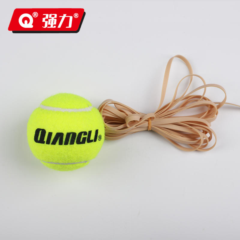 强力(QIANGLI) 高弹性初学者耐打耐磨训练带线网球单人网球回弹训练器 网球1只装【带线】
