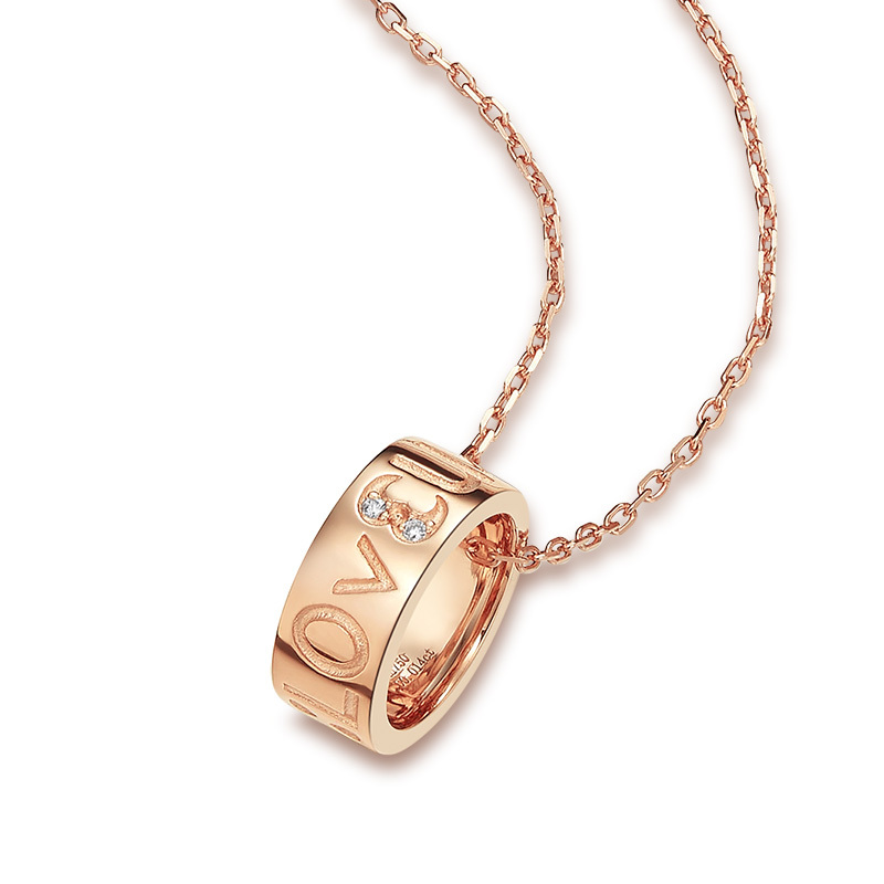 dr戴瑞bess ring 正品专柜18k金欧美风格吊坠锁骨链 love 钻石项链女