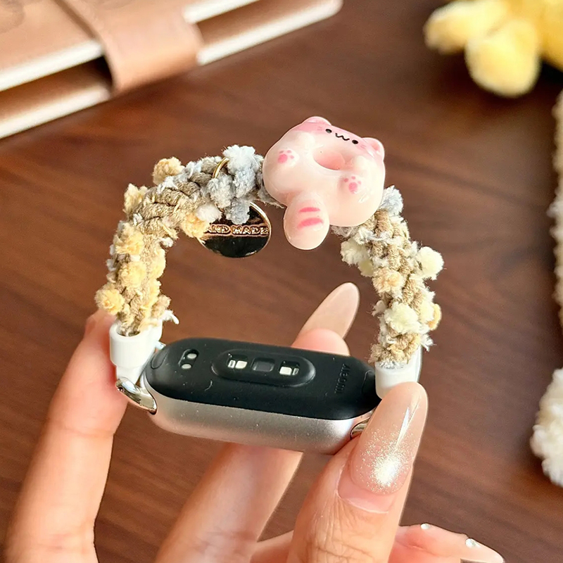 小米手环卡通花边弹力发圈表3139g 粉 43