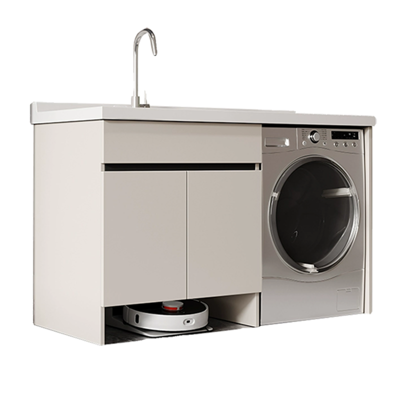 邦云卫浴家具洗衣机柜石英石一体盆高清大图