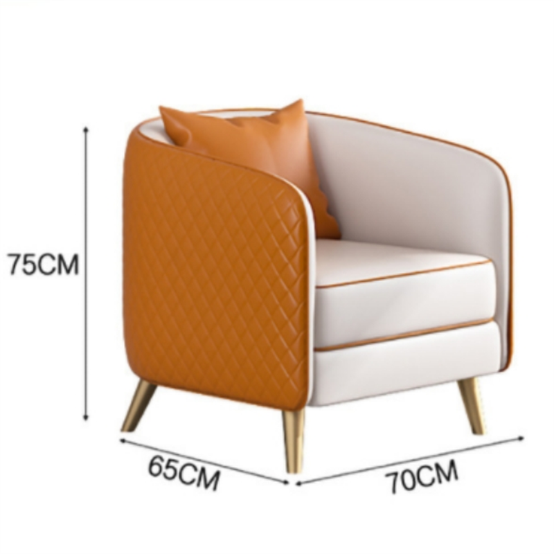 白寅 BY-DRW005 单人位沙发 橘黄色