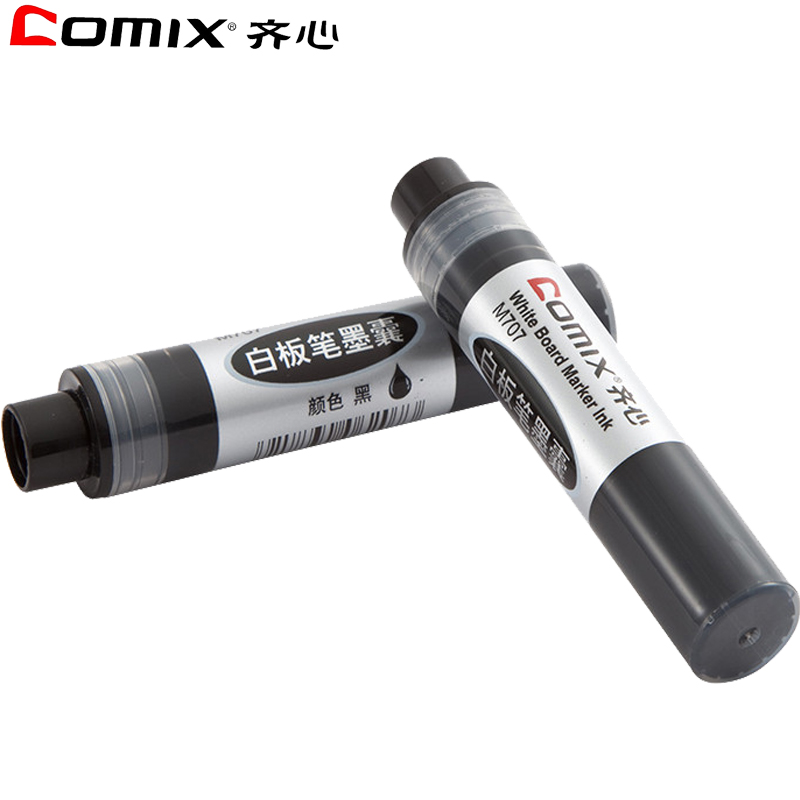 齐心(COMIX)M707白板笔墨囊24支/盒 2.0mm大容量粗笔 进口油墨可擦笔 文具白板笔 办公培训笔 水性笔
