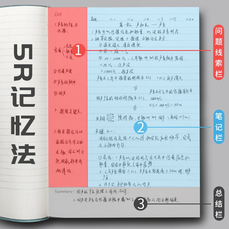 康奈尔笔记本子a4方格本考研加厚超厚课堂笔记复古网格横线记事本墨绿