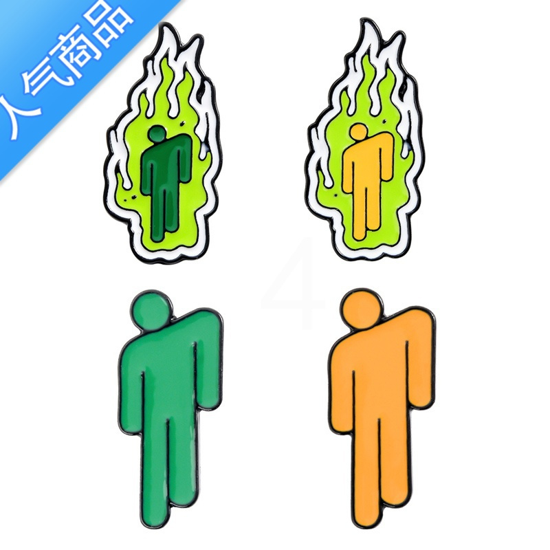 sunteklxjybillieeilish碧梨标志小人胸针ins风个性徽章别针