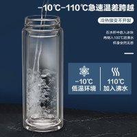 苏泊尔双层 耐热玻璃杯透明便携男女家用随手杯办公泡茶过滤杯子