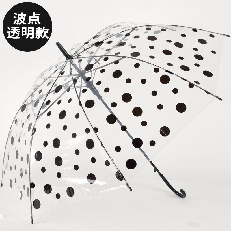 透明雨伞男女ins网红可爱半自动折叠直柄小清新遮阳晴雨伞批发视频