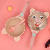 爱自由18cm宝宝辅食锅儿童奶锅煎锅家用麦饭石锅不粘锅电磁炉通用粉色