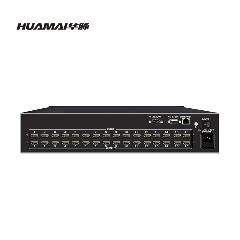 华脉(HUAMAI)拼接屏控制矩阵高清视频图像切换器大屏组合显示 HDMI高清16进16出 MJ-1616高清大图