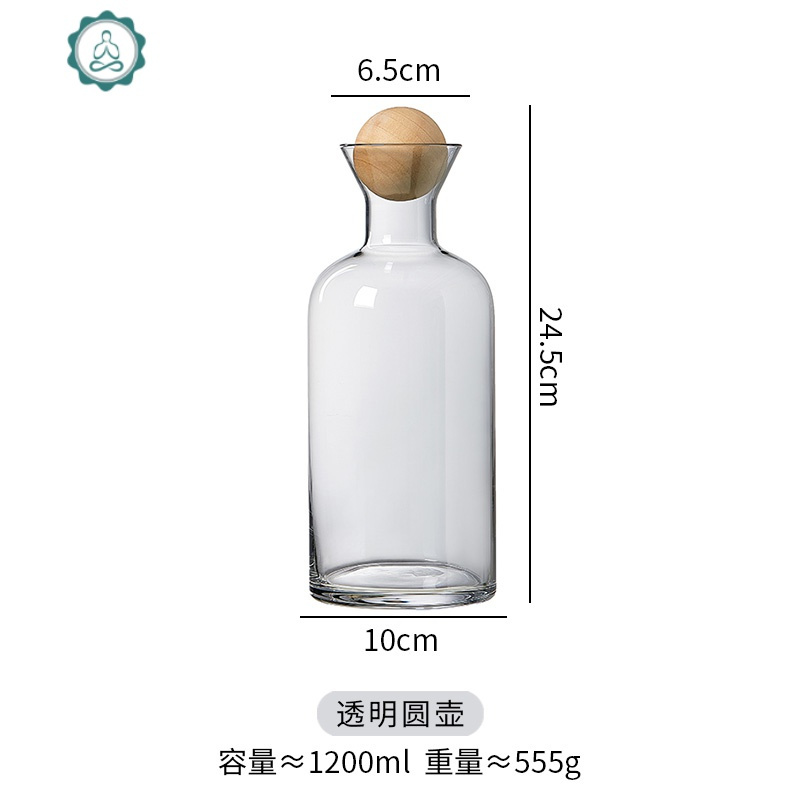 玻璃冷水壶套装凉白开水壶杯子家用客厅北欧风创意水瓶果汁壶扎壶 封后 [透明]壶凉水壶
