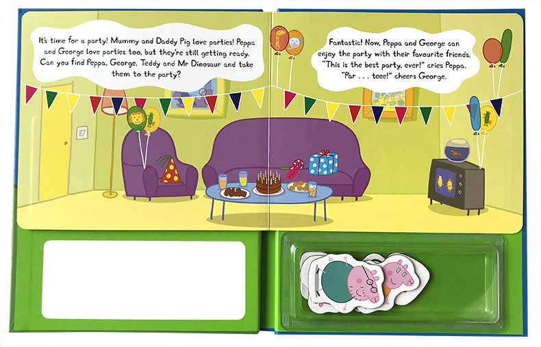 [正版]英文原版 粉红猪小妹 不可思议磁铁书 啥是佩奇 Peppa Pig Ladybird小猪佩琪 玩具书 佩佩猪动画高清大图