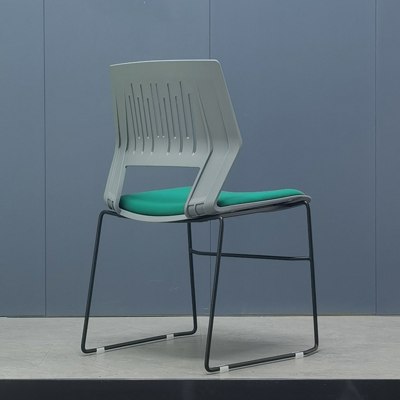 臻远 ZY-7493 简约培训椅办公会议椅电脑椅靠背椅 灰背绿垫高清大图