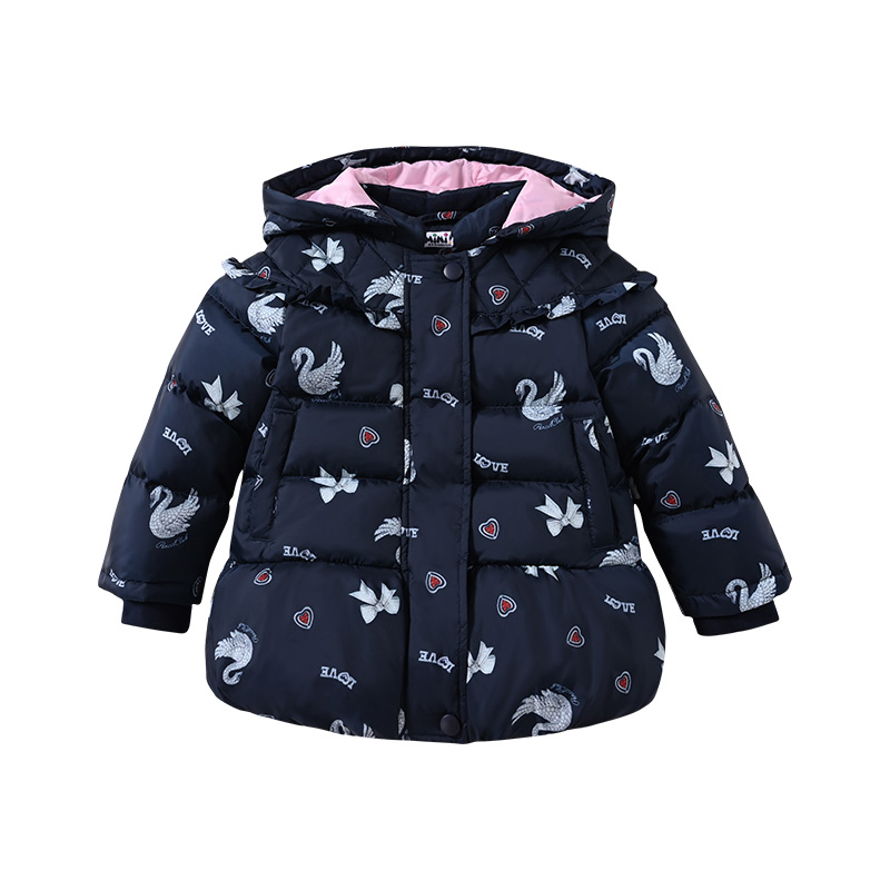 铅笔俱乐部童装2020冬季新款女童羽绒服小童连帽羽绒外套儿童外套