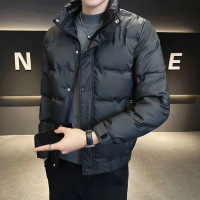 立领男士轻薄羽绒服2024秋冬季新款男装衣服冬款压胶外套时尚潮li L 黑色